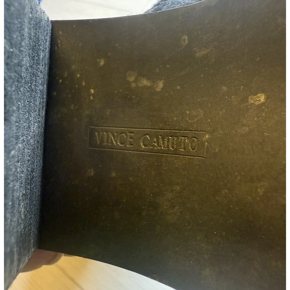 VINCE CAMUTO MADOLEE Over The Knee Black Suede Boots W/ Zipper, 4